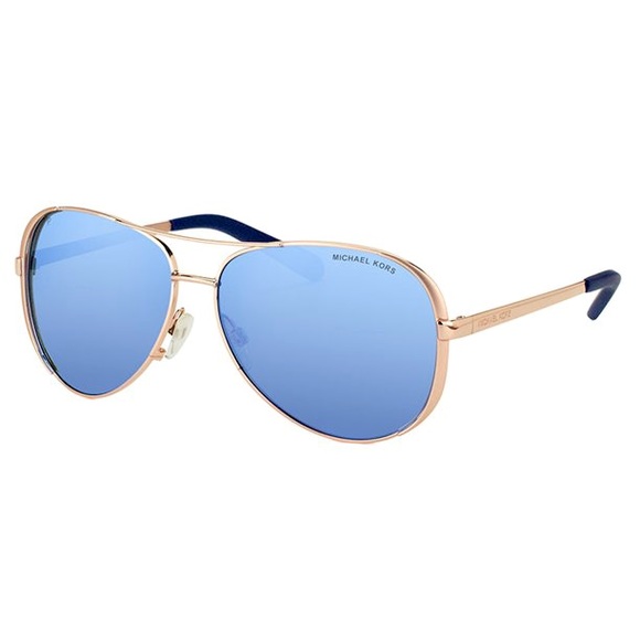 Michael Kors blue mirrored aviator sunglasses
